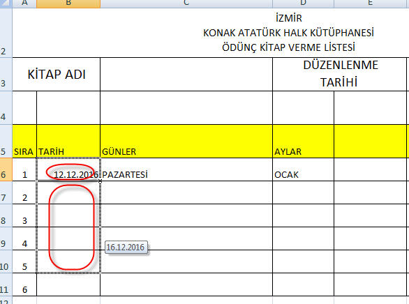 Excel Tarih Formülleri