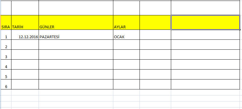 Excel Tarih Formülleri